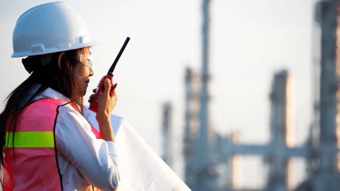 woman in a construction field 