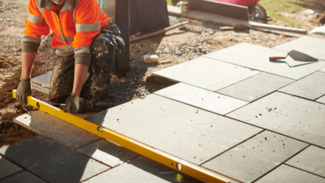 Installing patio stones