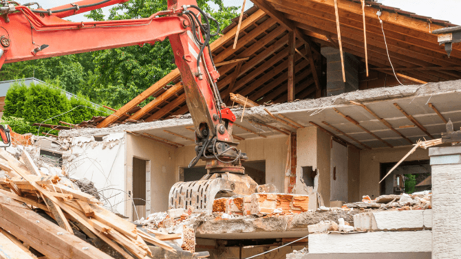 demolition of a house