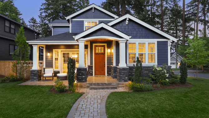 House illuminated grey renovated