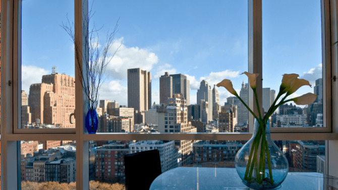 View of a downtown apartment window