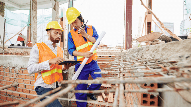 Contractors on the field