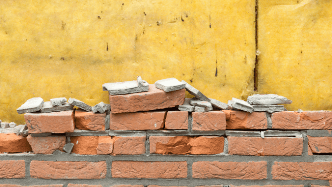 Wall of brick dismantled 