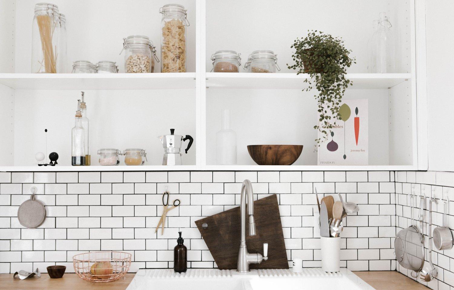 kitchen sink and backsplash