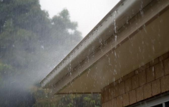 rain in gutter