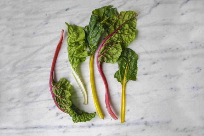 marble countertop with Swiss chard_Choosing and Maintaining a Marble Countertop 