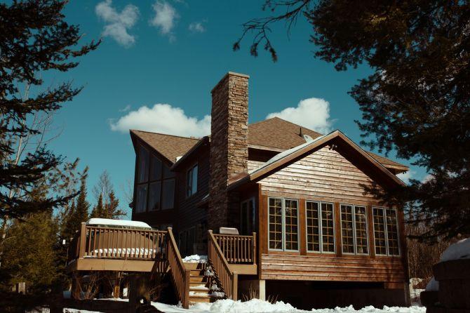 winter countryside home