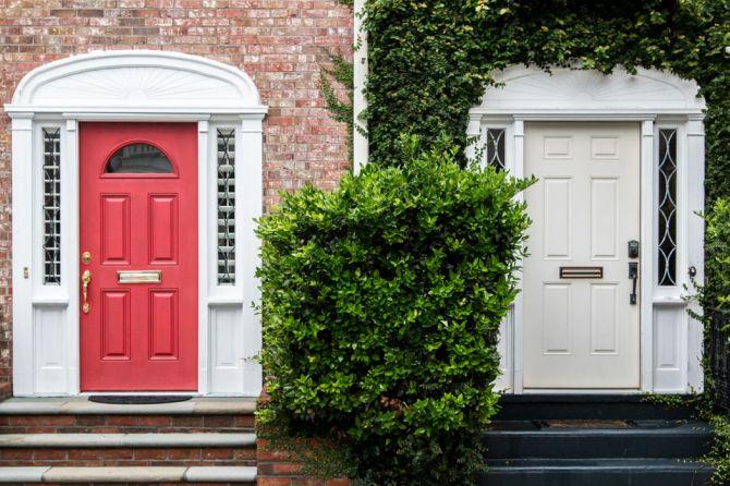 Red front door