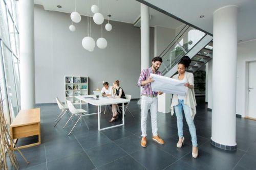 Architects and contractors building loft