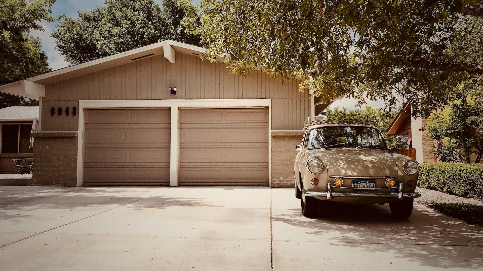 tan garage door