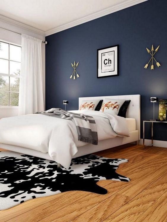 navy blue bedroom