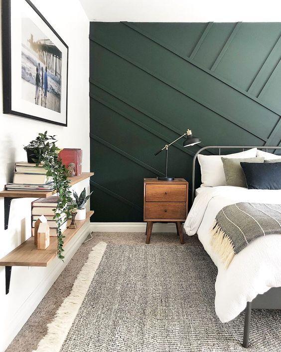 dark green bedroom